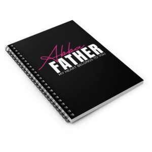 Abba Father - Spiral Notebook Ruled Line (Pink on Black)