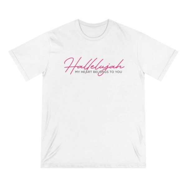 Hallelujah - Organic Staple T-shirt (Pink on White)